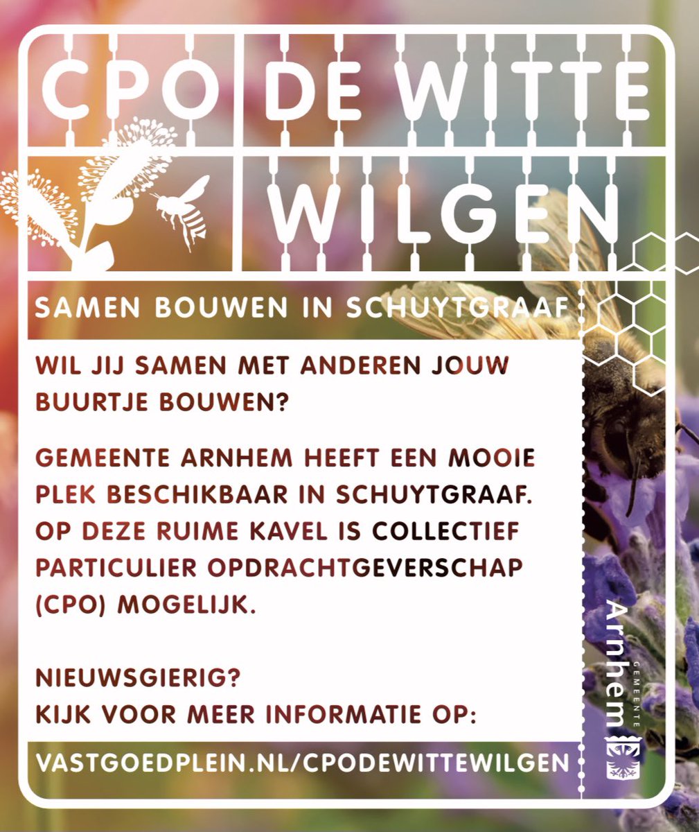 🌿 Samen met anderen jouw buurtje bouwen? 🏘 Dat kan in #Schuytgraaf! #cpo #dewittewilgen #wilgenvliet 👉🏼schuytgraaf.nl/cpo-de-witte-w…