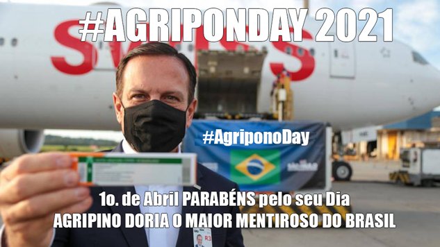 Hoje, 01/04 não podia passar em branco. É dia do atual maior mentiroso do Brasil
#AgripinoDay
