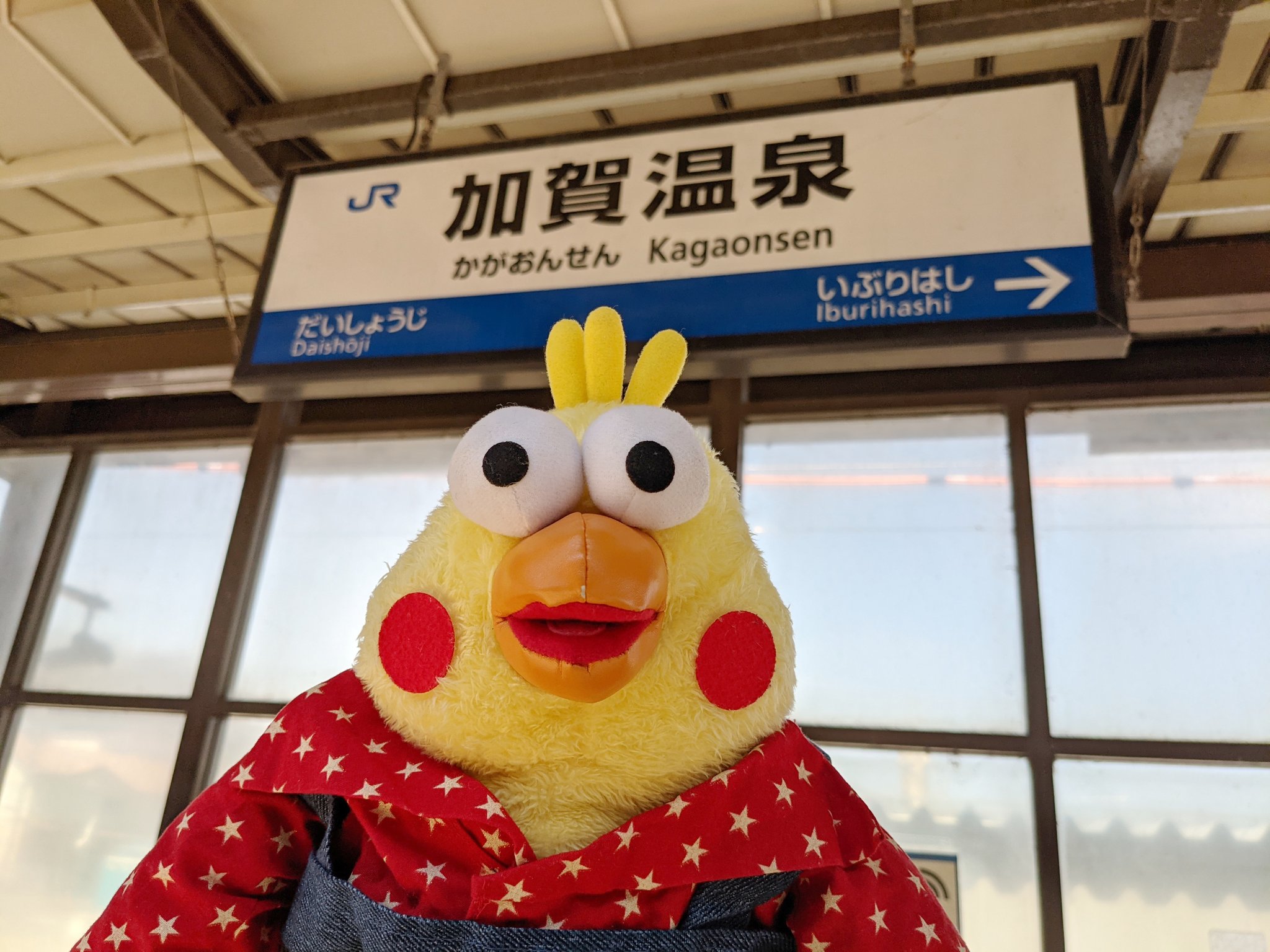 ゆずポイ ポインコ678 旅の始まり記念撮影ポイ 新幹線通るようになるらしいポイ いつか知らんけどポイ ポインコin金沢いい旅夢気分21 ポインコ 加賀温泉駅 T Co Qhxxnjgpj2 Twitter