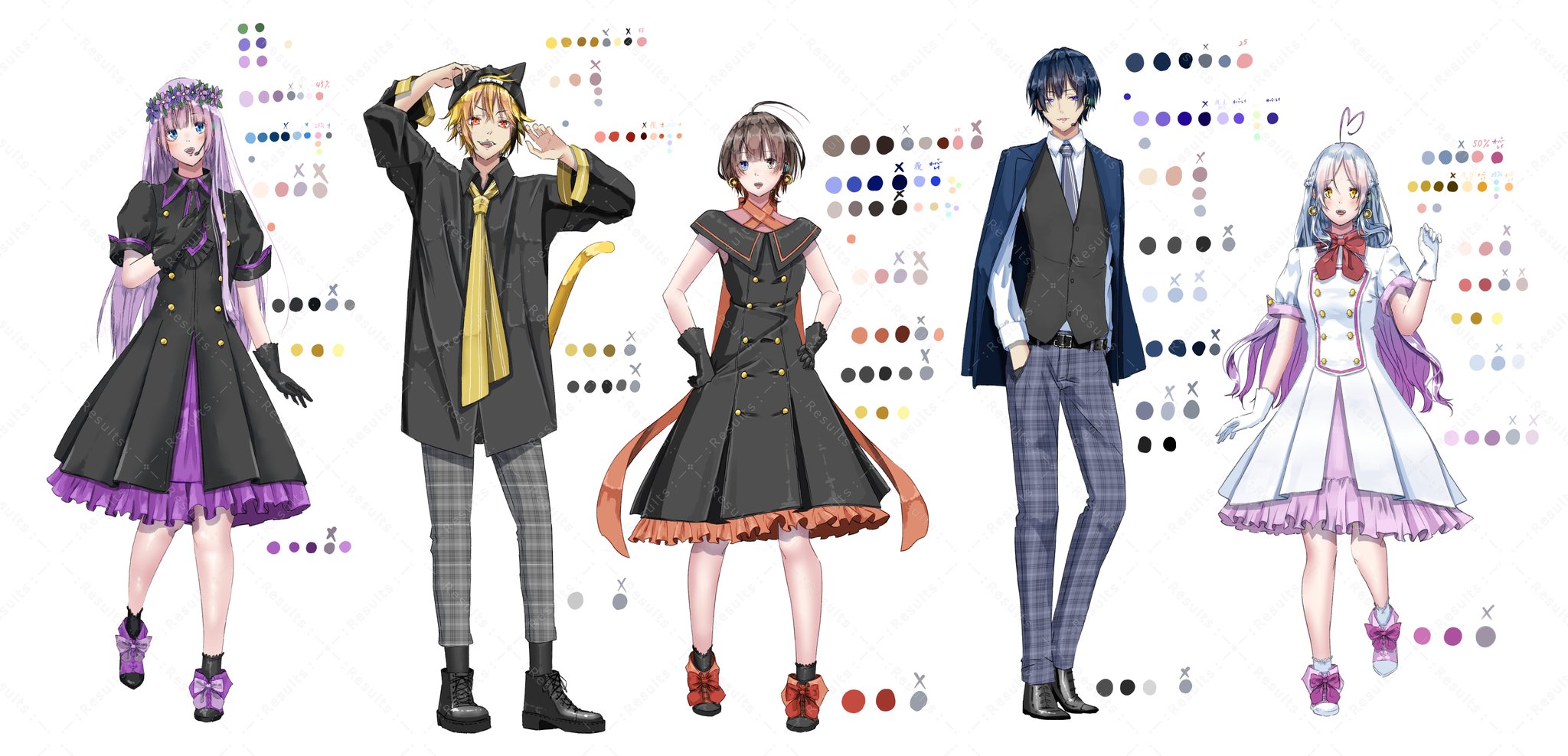 花岡かおろ 薫狼 絵の依頼はdmへ 活動報告 D イラスト制作 同時並行してまっす٩ ۶ もう少々お待ちを D ｶﾊｯ これは 歌い手グループのキャラデザ のラフ画です ˊᗜˋ イラスト キャラメイク キャラデザ イラスト好き
