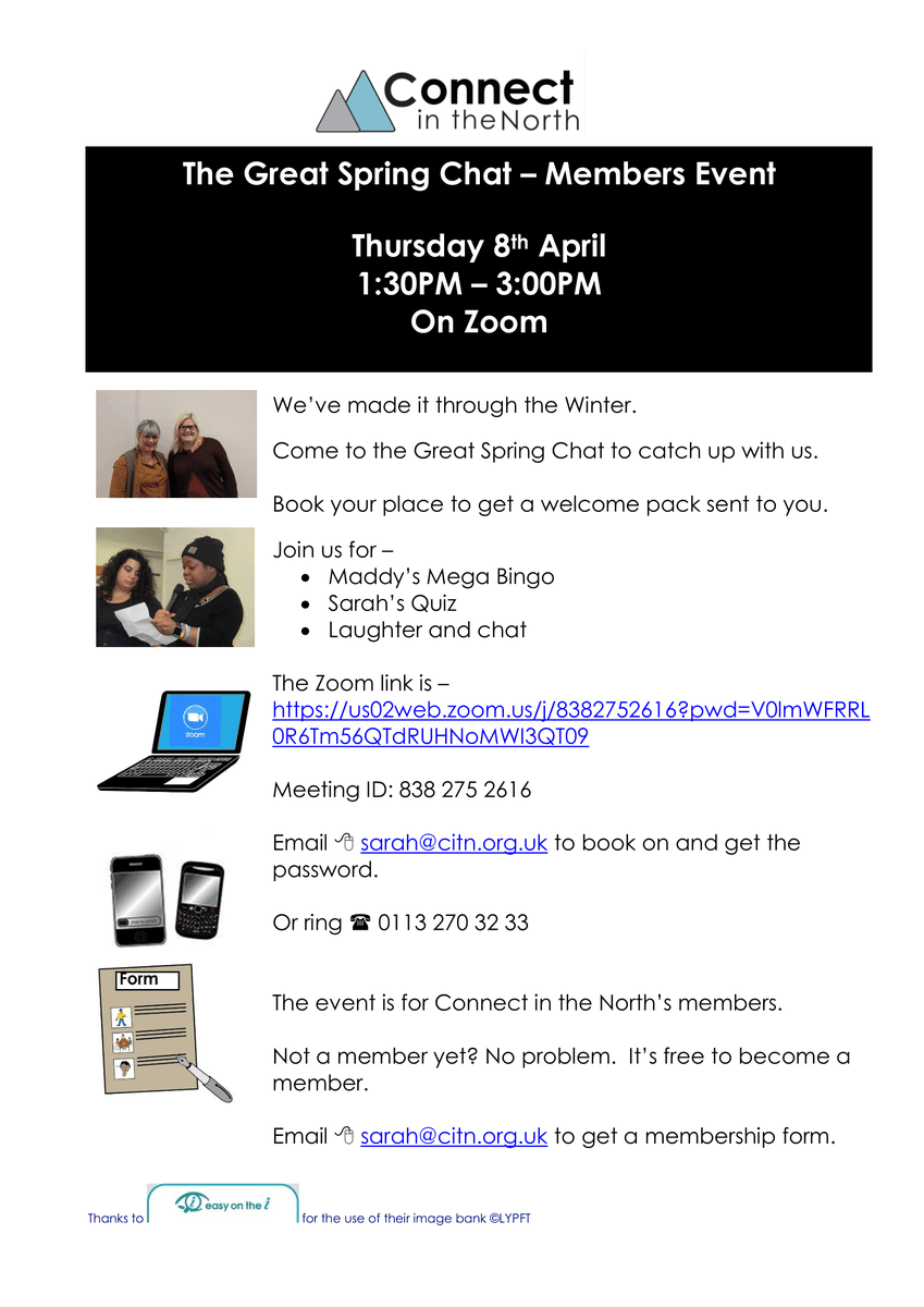 ConnectintNorth's tweet photo. Happening Thursday 8th April.

@ConnectintNorth  members event - The Great Spring Chat.

Click the picture below for more information https://t.co/qcmb8uZZfg
