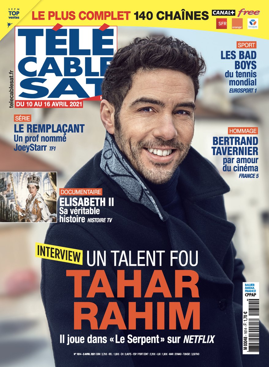 TelecableSat's tweet photo. ✨Le double Césarisé 2010, Tahar Rahim, à l'affiche de la mini-série Le Serpent sur @NetflixFR, est couverture du prochain @TelecableSat.
👉 ITW de l'acteur à lire dans le nouveau numéro en kiosque lundi 5 avril 🗞️ https://t.co/LhCVKSUQvf