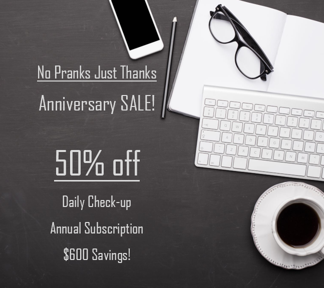 StedmanSteve's tweet photo. No Pranks Just Thanks!
We’d like to extend our gratitude!
April 1-8 we will be offering 50% off our SQL Daily Check-Up Annual Subscription!
https://t.co/iujletHOGh
#steadmansolutions #sql #sqlserver #sqlsale #stevestedman https://t.co/R1kGtp2OD7