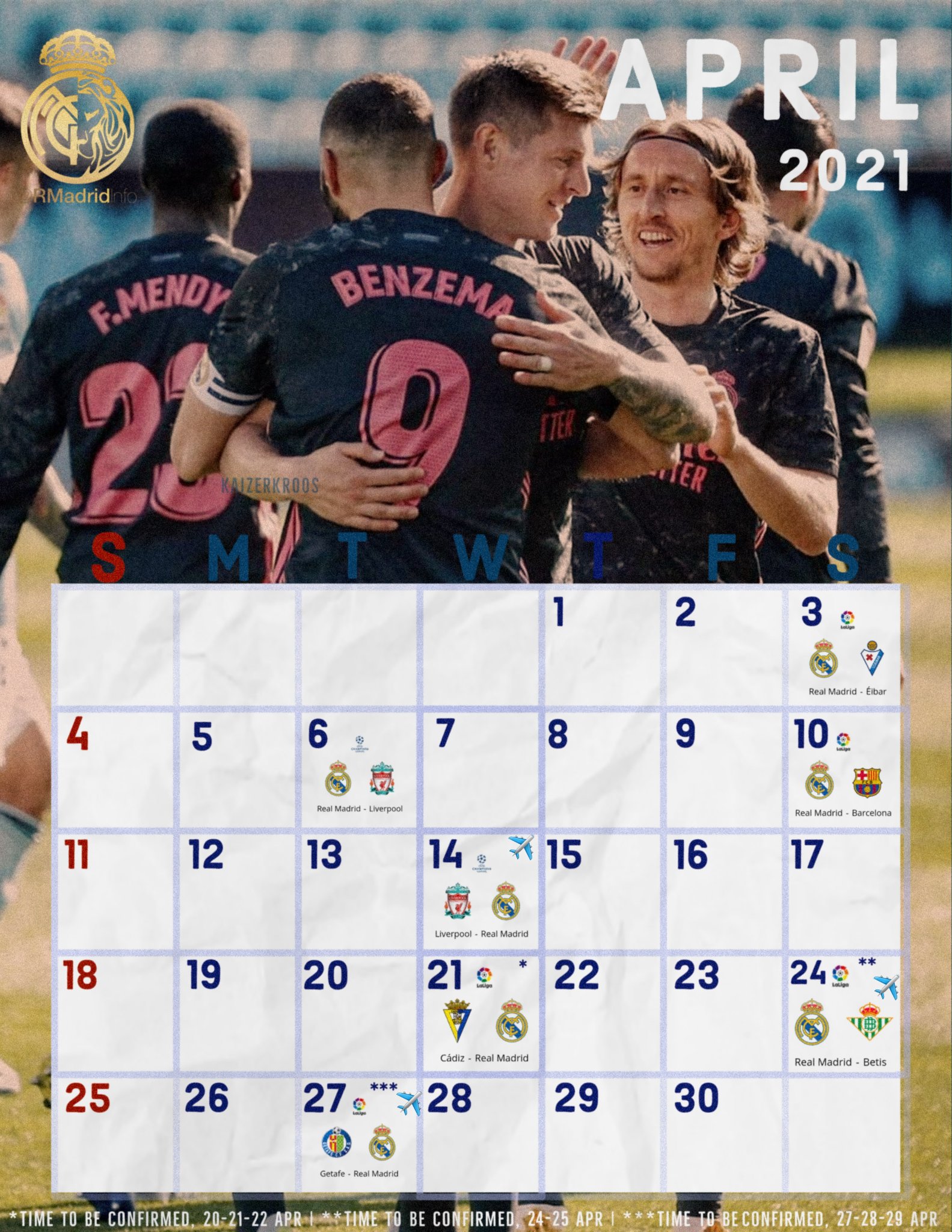 Real Madrid Info On Twitter April 2021 Fixtures