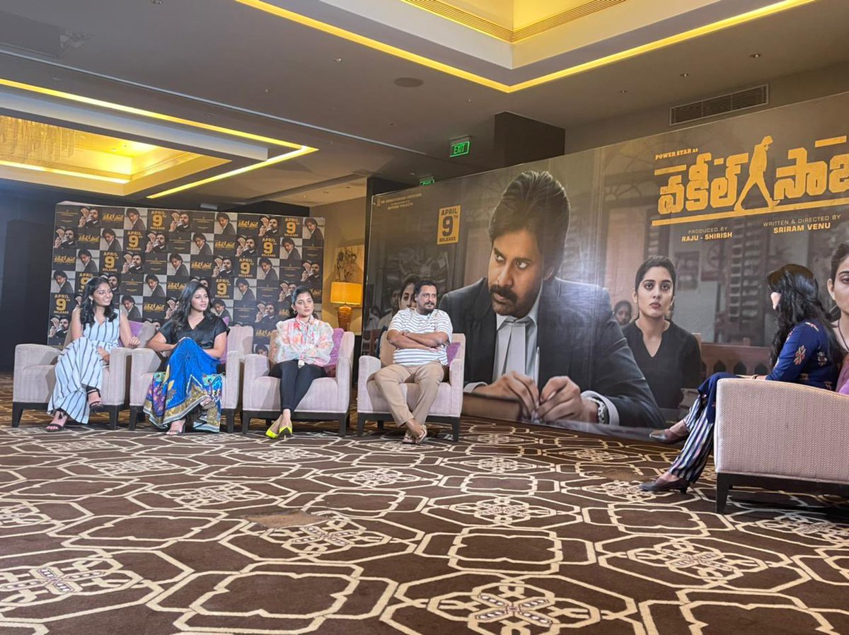 SVC_official's tweet photo. Exclusive interview with Director #SriramVenu, @i_nivethathomas, @yoursanjali and @AnanyaNagalla

@PawanKalyan @shrutihaasan @SVC_official @MusicThaman @bayviewprojoffl @BoneyKapoor @adityamusic

#VakeelSaabOnApril9th https://t.co/byTpS472uR
