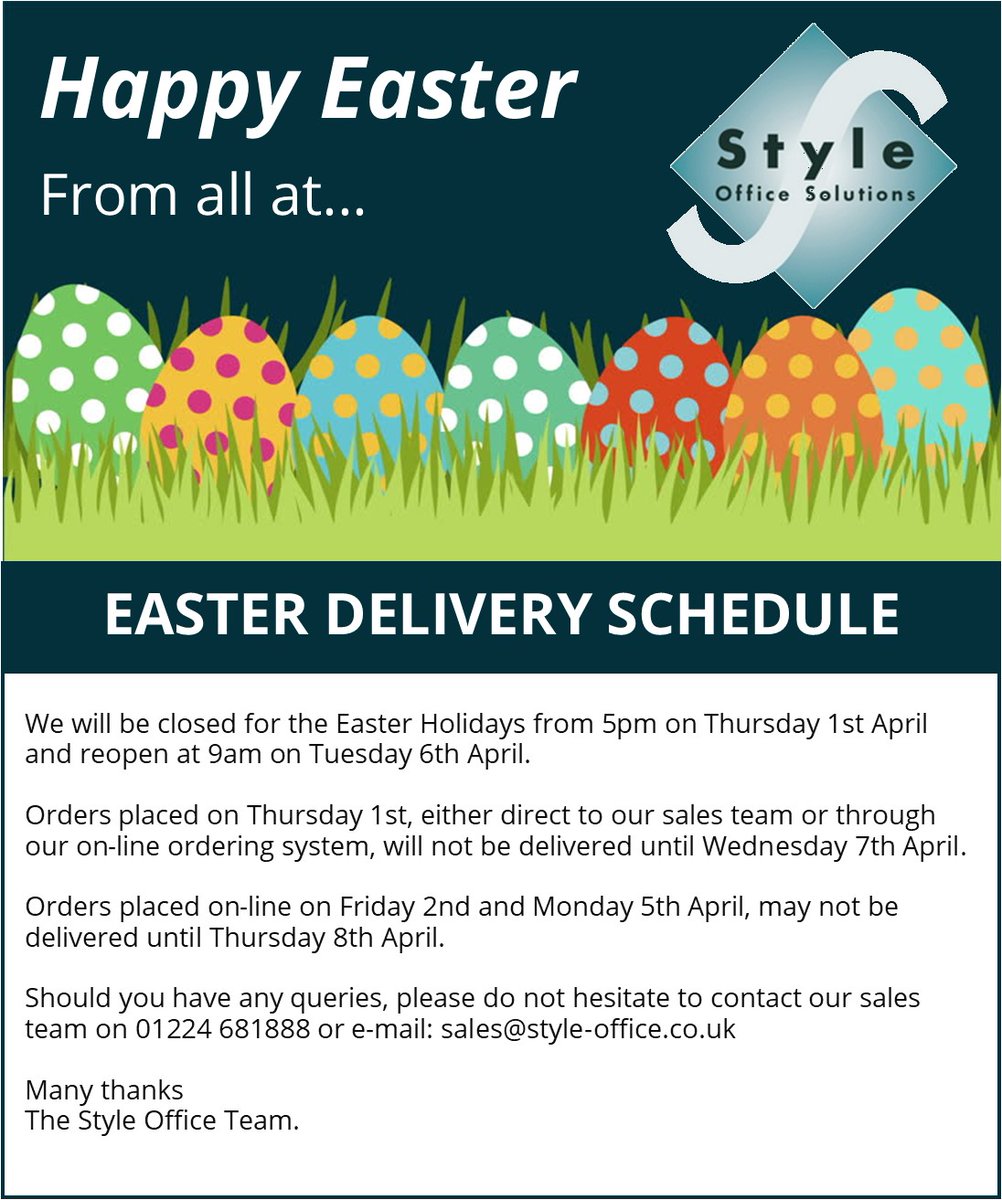 Happy Easter from Style Office Solutions Ltd - Easter Trading Arrangements - mailchi.mp/66a8298aae7a/e…
