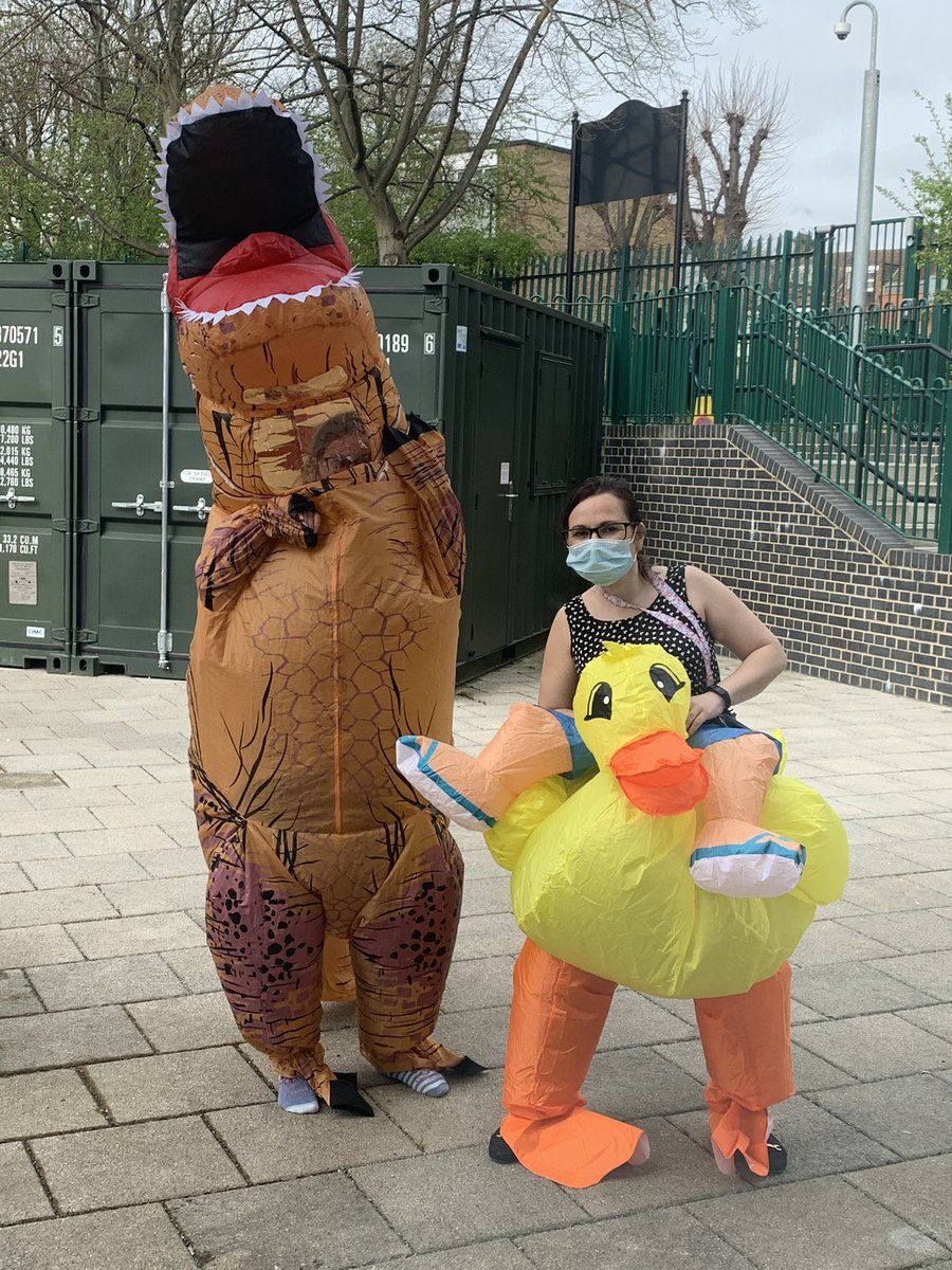 Happy Easter from the Springfield Campus Dinosaur and Chick. Happy Easter everyone 🐣 <a href="/Meridian_Campus/">Meridian Campus</a>
