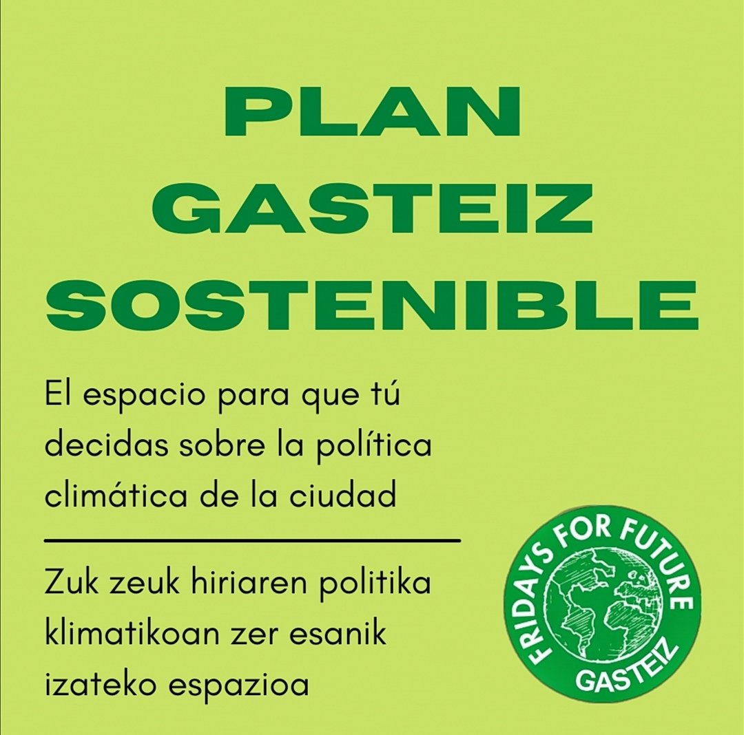 FFFGasteiz's tweet photo. Habéis ojeado ya nuestra web participativa?🌿
https://t.co/om6RN32KrL
En esta podéis proponer y apoyar medidas medioambientales para Gasteiz ✊🏽 https://t.co/6yqF7jb6SJ