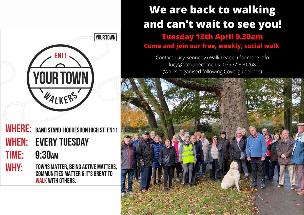 ActiveHerts1's tweet photo. It's almost time to dust off those trainers and join Lucy on her brilliant health walk around Hoddesdon! ๐๐ถ๐ถโโ๏ธ๐ซ๐ง #getbackoutdoors https://t.co/3uzCKs4Em5