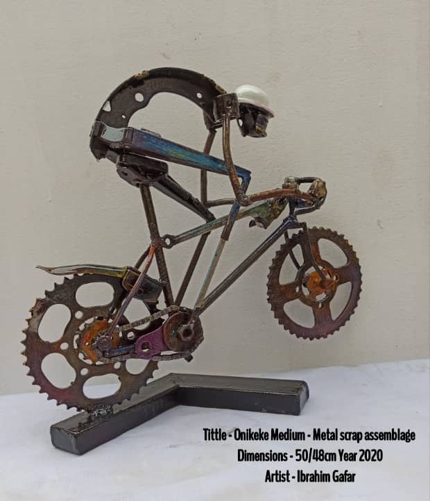 IfeArt's tweet photo. Title: onikeke ( cyclist)

Medium: Metal scrap assemblage

Dimensions: 50/48cm
@JoeBiden @sowore @Sanisheu @XijInpinG47 @MinistryofArts @MinistryofArt2 @ibrahimgafar https://t.co/ELRth39tDu