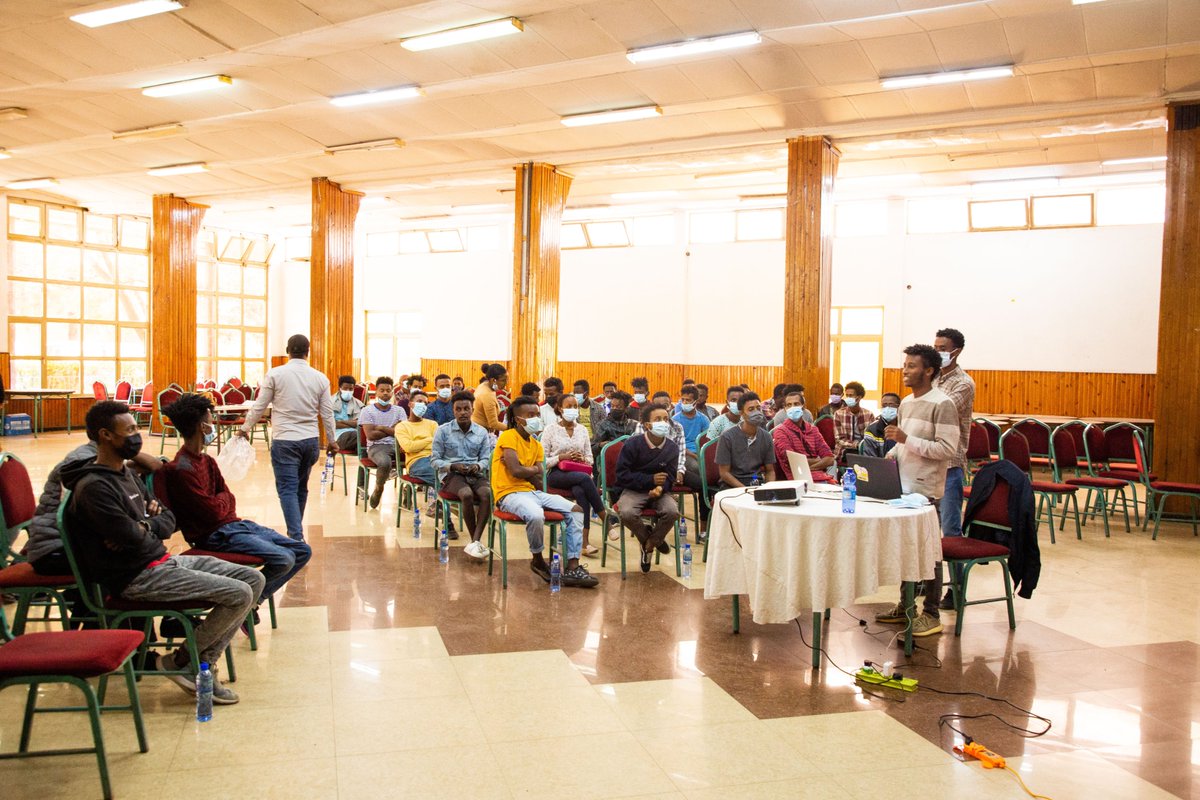 BridgesEthiopia's tweet photo. As a @MastercardFdn supported initiative, @BridgesEthiopia in collaboration w/ @Tikusdelivery of Avenir Technologies and @lithws_training provided a 2-day mindset, life skills &amp; customer service training for 62 unemployed young people interested in becoming bicycle messengers. https://t.co/KlmvdBILyu