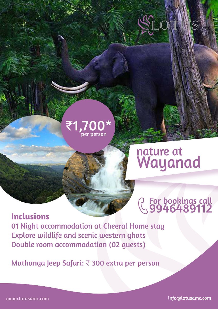 Drive your dreams !!!!!

Self drive tour collection Summer 2021 ….

Nature at Wayanad....

Wayanad Way Beyond #wayanad

Contact us for booking @ 9946 489 112
info@lotusdmc.com

#Selfdrive #selfdrivetours #homestay #explore_wildlife #scenicwesternghats #jeepsafari