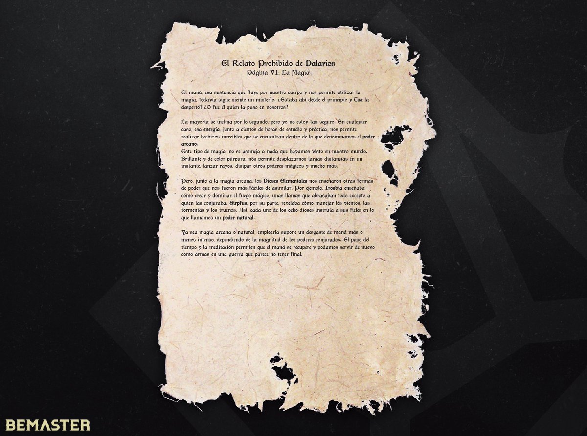 bemasteroficial's tweet photo. La magia en Bemaster, según el relato de Dalarios (traducción de su 6ª página)

#RPG #rol #roleplayer #ttrpg #Bemaster https://t.co/Ly3R5YOSrD