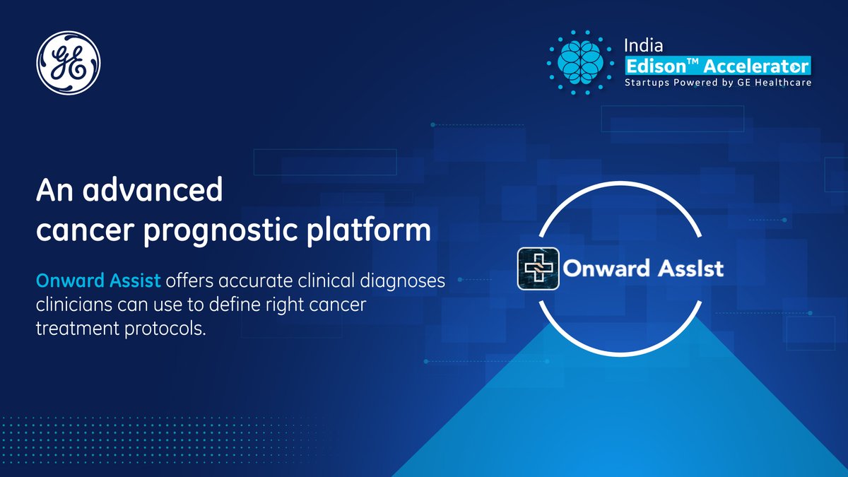 GEHCI_Xlerator's tweet photo. Focused on building a platform that helps cancer diagnosis and prognosis, Onward Assist aims to transform treatment protocols by providing oncologists with accurate information.
Witness their innovation on Demo Day - 8 April 2021
#IndiaEdisonAccelerator https://t.co/svBeFhRVTe