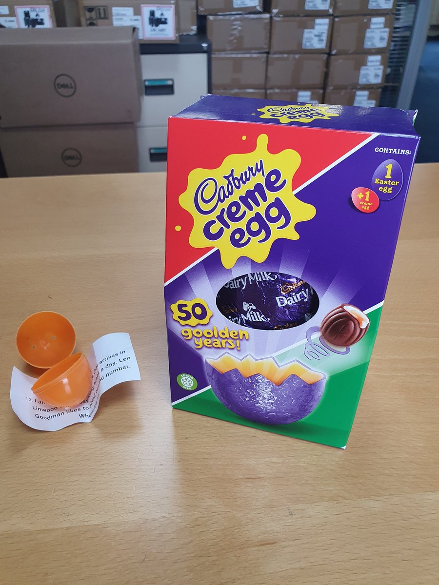 developer90210's tweet photo. Winner winner cream egg dinner!

Just won a prize in the office virtual Easter egg hunt 😁 https://t.co/5K6zSZeUX6