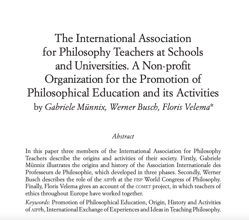 Münnix, Busch &amp; Velema (April 2021) describe the origins and activities of the #AIPPh in the latest edition of Bollettino della Società Filosofica Italiana. sfi.it/258/bollettino… #sfi #philosophie #philosophy