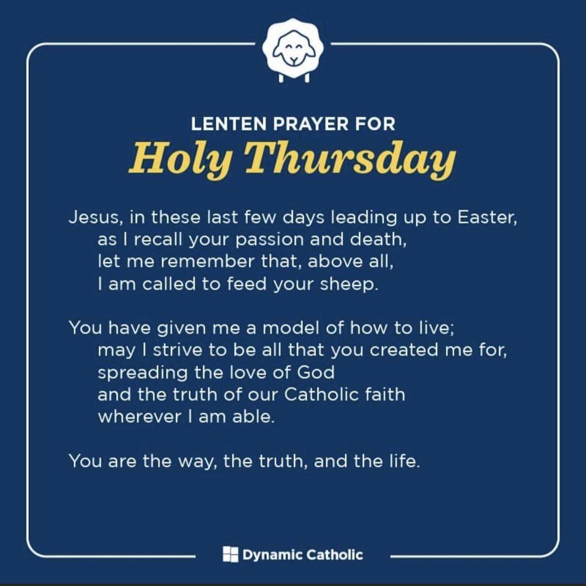A Lenten prayer for Holy Thursday