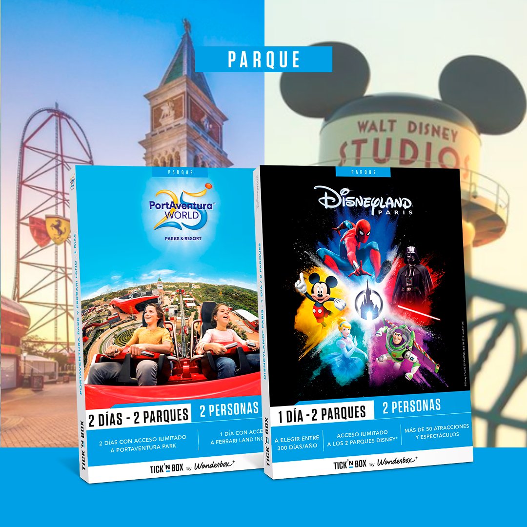 ticknbox_es's tweet photo. 💥 [COFRE]💥 

¿Existe algo mejor que disfrutar de 1 parque? ¡SÍ, DISFRUTAR DE 2 PARQUES! ✨🎢 

#ticknbox #ferrariland #waltdisneystudios https://t.co/MJxcqN5h3p