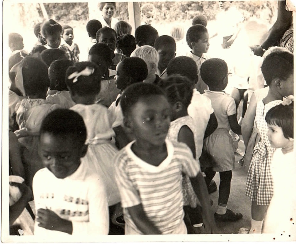 MertonSch's tweet photo. Merton Montessori History. Old pictures of Merton Montessori children playing on the playground. This is in the early days of the school's development. #MertonMontessori #Ghana #School #Throwbackthursday #Merton #History https://t.co/WbERffZla4