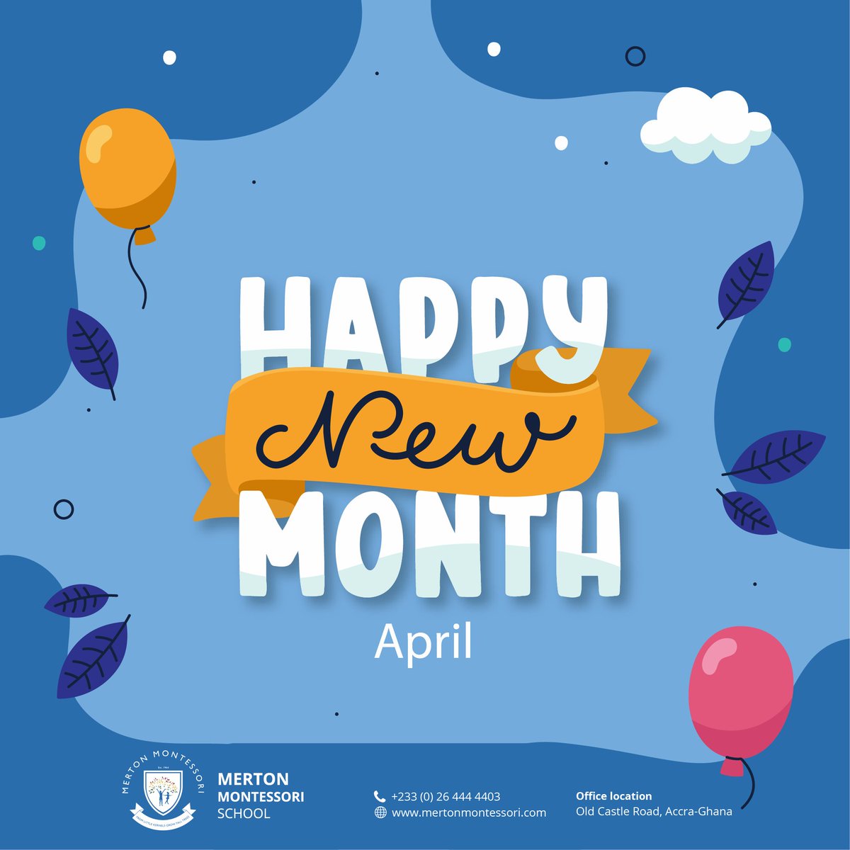 MertonSch's tweet photo. Happy New Month!!! April is Here. #MertonMontessoriSchool #Merton #Ghana #School #ThursdayMorning #April https://t.co/Koyna8jxTs