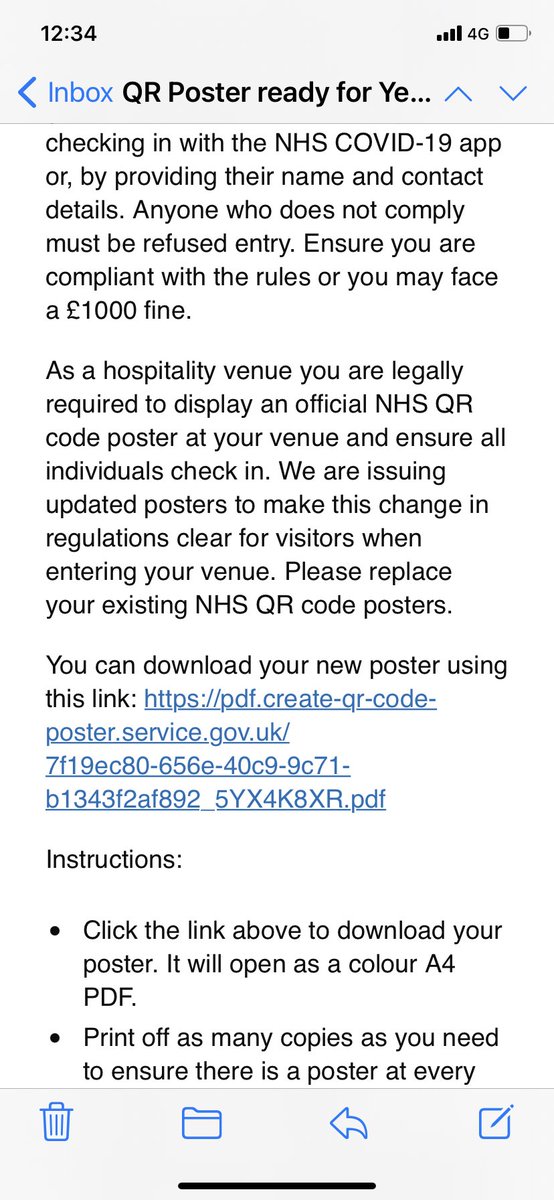mitrebarnet's tweet photo. All hospitality businesses have received this email from the Govt threatening to fine us £1,000 if we do not get everyone to sign in on entry. We are being bullied and coerced. https://t.co/5AnZPeo3Zs