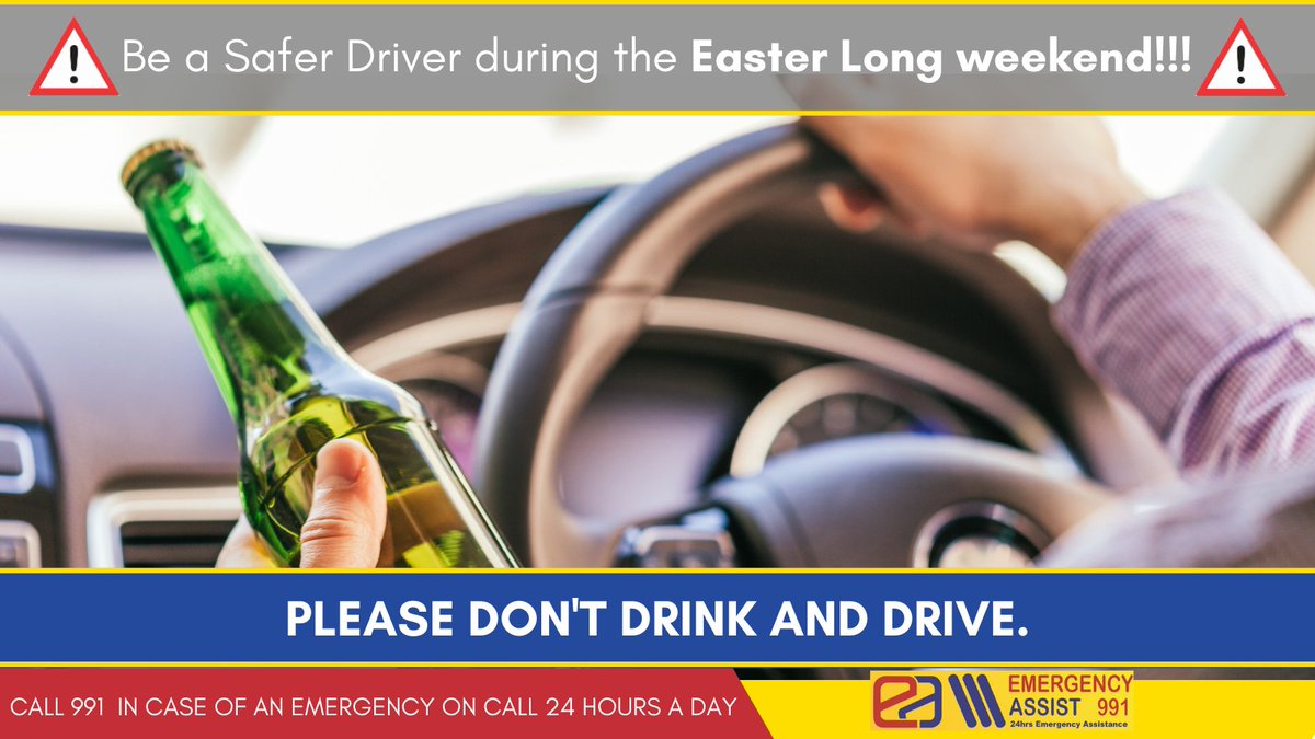 ❗Travelling this Easter Weekend? 

✅Please do not drink and drive! 
<a href="/MVAFundBW/">MVAFUNDBotswana</a> <a href="/BWGovernment/">Botswana Government</a> <a href="/BwRoadSafety/">BWRoad Safety Alerts</a> #Easter2021 #RoadSafety <a href="/FIARegionI/">FIA Region I</a> <a href="/FIAFdn/">FIA Foundation</a>