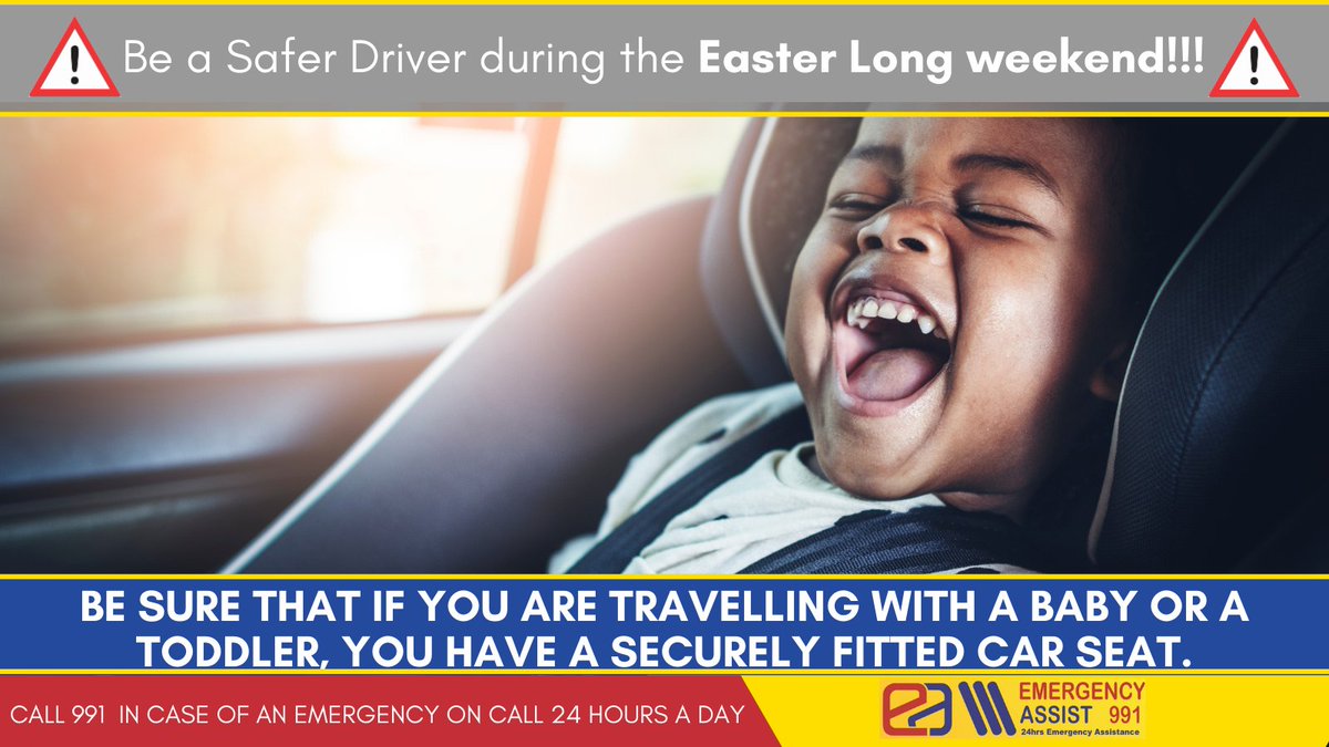 ❗Travelling this Easter Weekend? 
✅Securing children in age and size appropriate car seats is the best way to keep children safe!
<a href="/MVAFundBW/">MVAFUNDBotswana</a> <a href="/BWGovernment/">Botswana Government</a> <a href="/BwRoadSafety/">BWRoad Safety Alerts</a> #Easter2021 #RoadSafety
