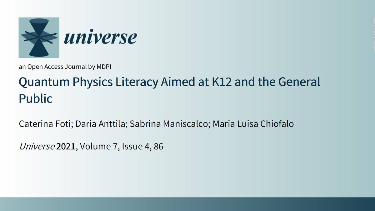 qplaylearn's tweet image. DISCLAIMER: not an April Fools' joke, folks! 

Once upon a time there was... #QPlayLearn

Read the full story here:
mdpi.com/2218-1997/7/4/…

@helsinkiuni @AaltoResearch @AaltoUniversity @UniTurku @DI_Unipisa