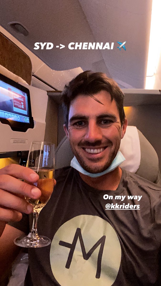 patcummins30's tweet photo. Pumped to be on my way to India for the IPL. See you soon @KKRiders ! https://t.co/AYFCBMIdsi
