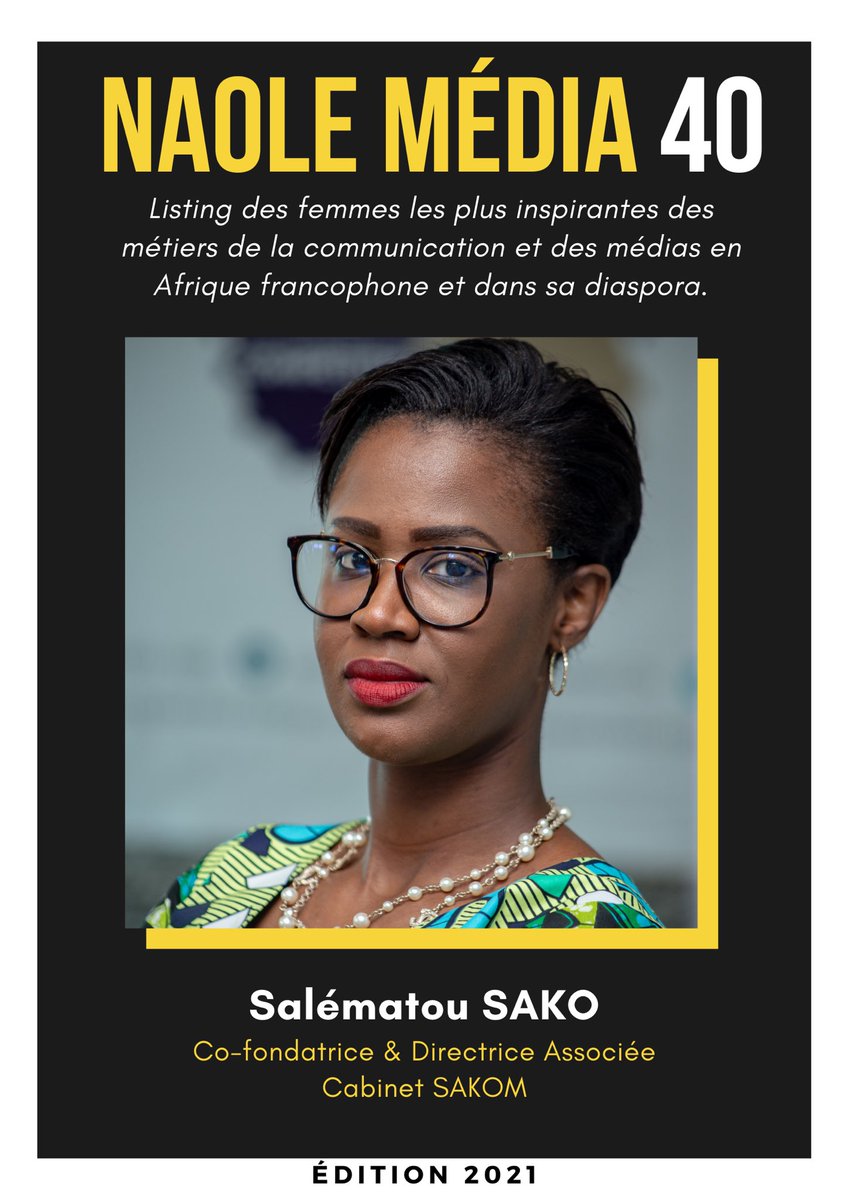 iamDKFR's tweet photo. Très honorée de figurer sur cette liste du top 40 des femmes les plus inspirantes des métiers de la #Communication et des #Médias en Afrique francophone et dans sa diaspora en 2021. #Guinée 🇬🇳 
➡️https://t.co/RPRNhtbHxN
 #GuineanExcellence @sakom_gn 
#NaoleMedia40 @NaoleMedia https://t.co/77wsWGCcrd