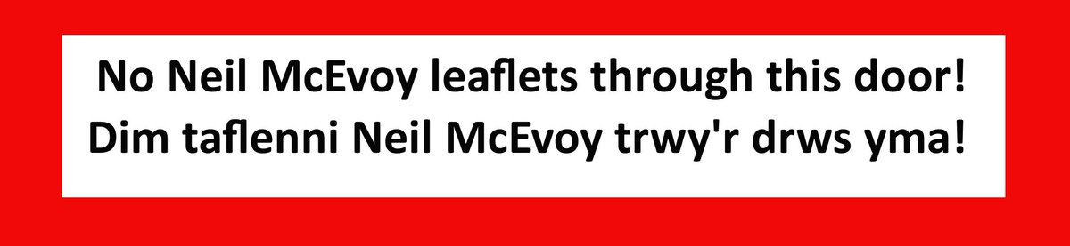 A very niche letterbox sticker for the people of Cardiff West.