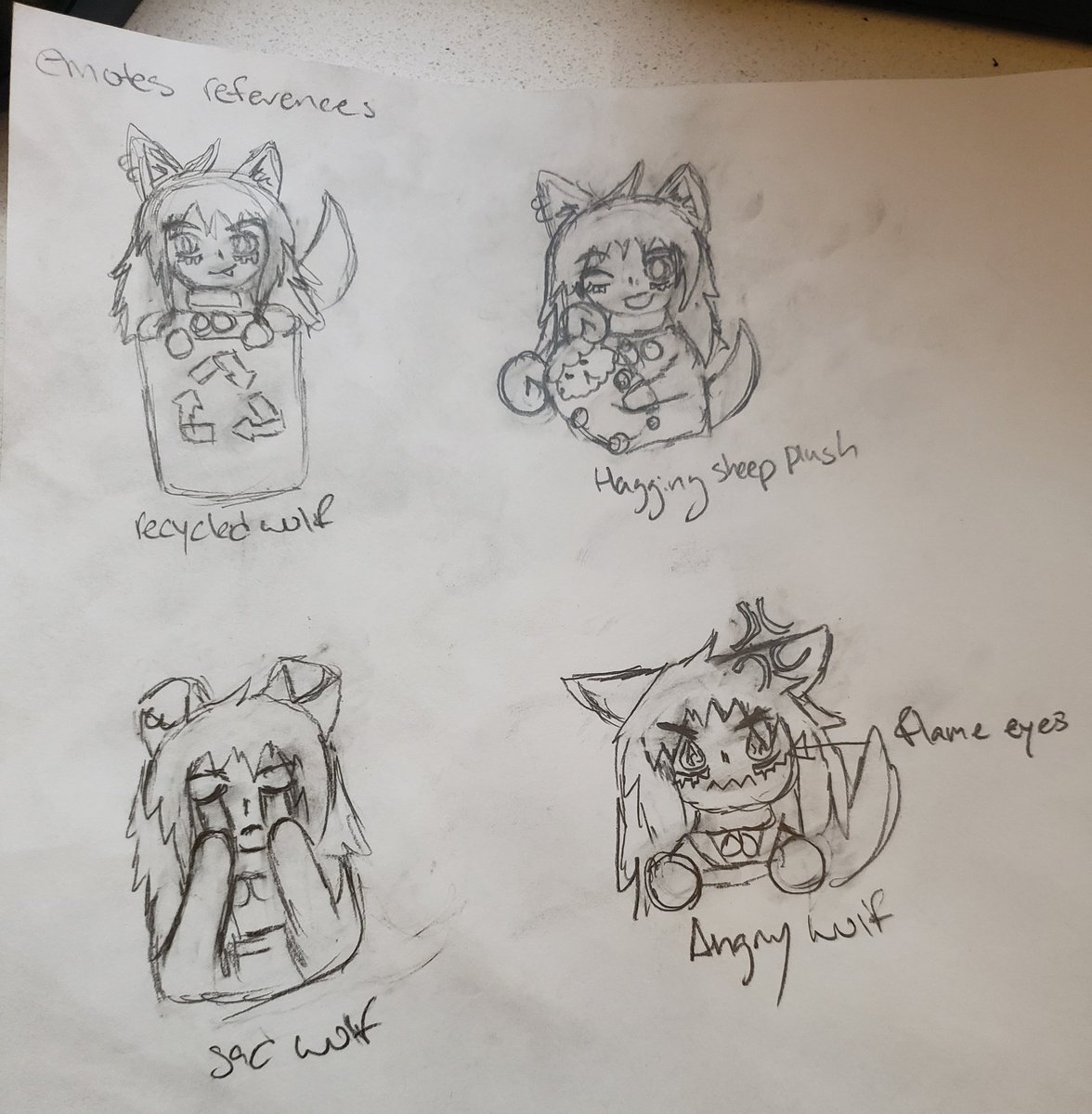 winter_wolve's tweet photo. Your wolf be doodling some sketches for Twitch. Four new emotes and alerts notification art!! What do you guys think?
#newtwitchemotes #newtwitchalerts #doodle #ocwolf #anime #sketches #TwitchStreamer #Vtuber #wolfgirl https://t.co/nB9lvPlzdG