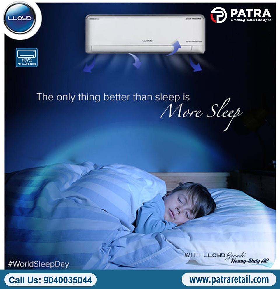 PatraRetail's tweet photo. Get the most relaxing sleep at home!!
Lloyd Air Conditioners makes your sleep even more comfortable with the right temperature and airthrow.
Step by your nearest Patra Electronics store today and get to know the best deals & offers.
#LLOYD #AirConditioner #Airthrow
#Retail https://t.co/8CwNVTUiMU