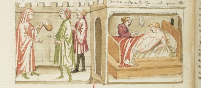 boccaccious's tweet photo. State attenti e non ci cascate! #beffe #pescedaprile #calandrino #AprilFools @laBnF Ms. It. 63, Decameron IX.3 https://t.co/cuqyiw4Sli