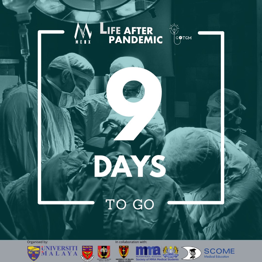 MEDxUM's tweet photo. Drum rolls 🥁🥁🥁
9 more days to our conference! Don’t forget to register if you haven’t already, see you there! ☺️
Registration link: https://t.co/ehydNMaly1
#LifeAfterPandemic
#WeAreInThisTogether
#COVID19
#KitaJagaKita
#TeguhKitaMenangBersama https://t.co/jFoTssbAyM