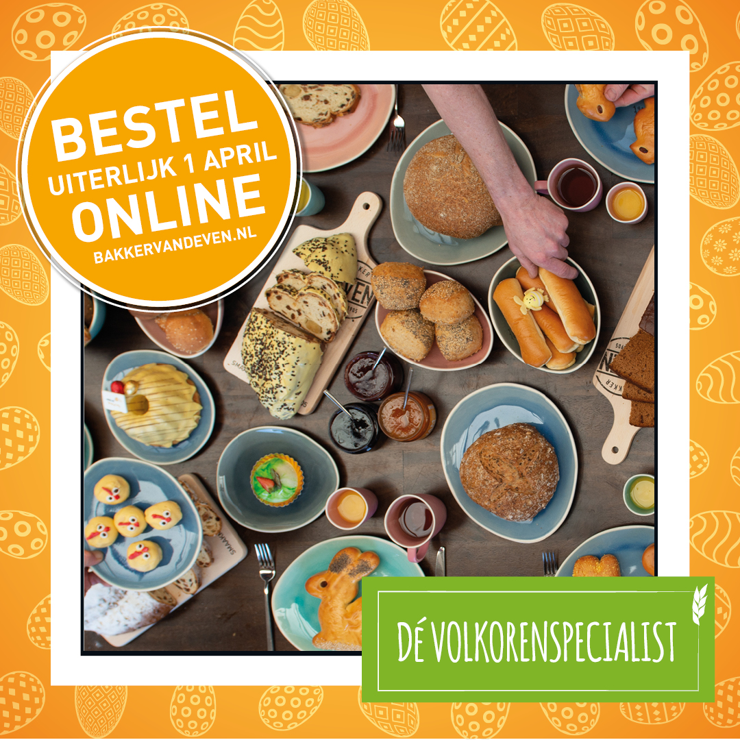 ⚠️Let op: je hebt nog tot vanavond 22.00 uur om jouw paasbestelling te plaatsen via onze webshop op webshop.bakkervandeven.nl 
Wees er dus snel bij!