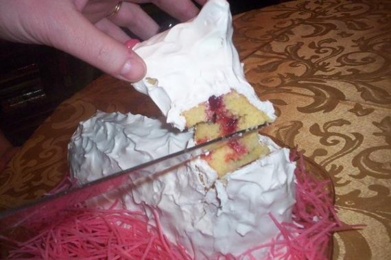 feralhouse's tweet photo. Good morning food fiends! Want to celebrate Easter yet keep it Feral? Try filling the neck of your lamb cake with cherry jelly. Fun and delicious! #lambcake #Easter #kitchenwitch #midcenturyfood #baking https://t.co/SBZSZJMSsk