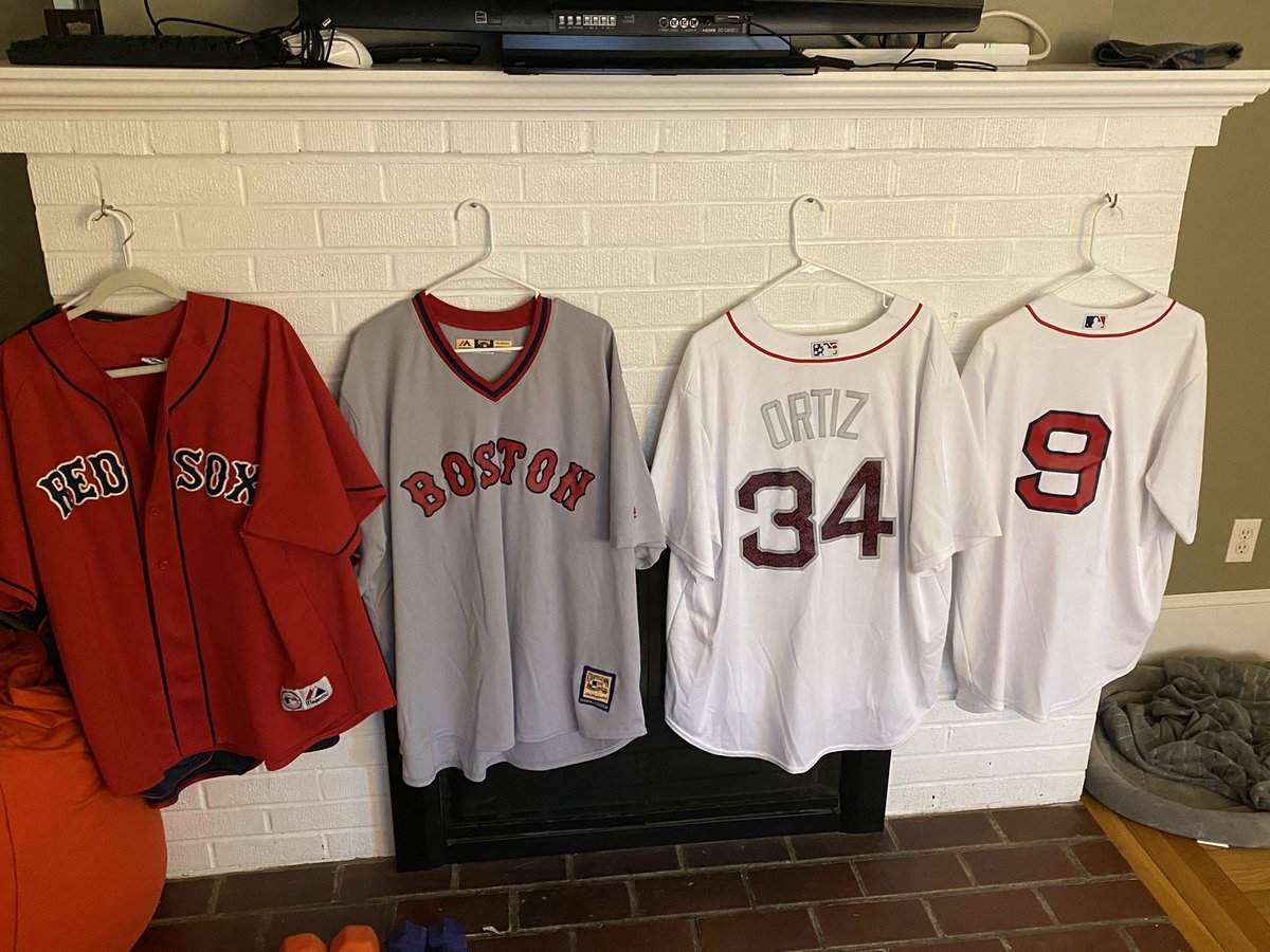 Got April’s school clothes out... gotta find the Alternate home Blue one for a full week!! It’s in somewhere!! #bosoxwardrobe