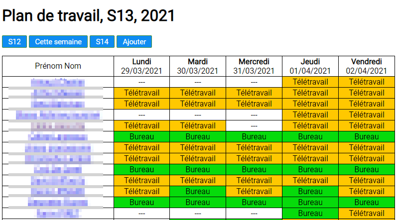 Outil interne permettant de gérer le télétravail chez GDTech.
#Covid19 #MesuresGouvBelge