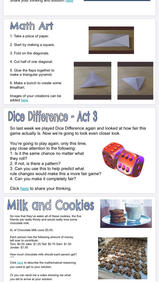 JRappaport27's tweet image. Last year I put together a series of Math Choice Boards for students to work through. With so much uncertainty in Ontario, I've added the link below to give access. Please share out with anyone who might find them useful. #iteachmath #mtbos #onted
drive.google.com/drive/folders/…