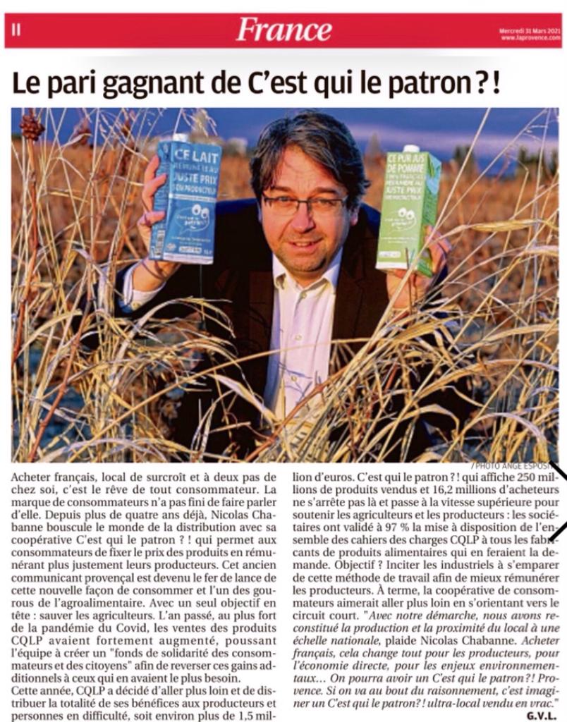 L’INITIATIVE PRÉSENTÉE DEMAIN AU MINISTÈRE ET EN SEPTEMBRE À L’ONU 😮☀ #SoutienAuxProducteurs #LePatronCestLeConso #ConsommerAutrement 

UN IMMENSE MERCI À TOUS 🙌👏Tous ensemble nous continuons de changer les choses tranquillement et durablement 🙌👍 
👉 Article <a href="/laprovence/">La Provence</a>