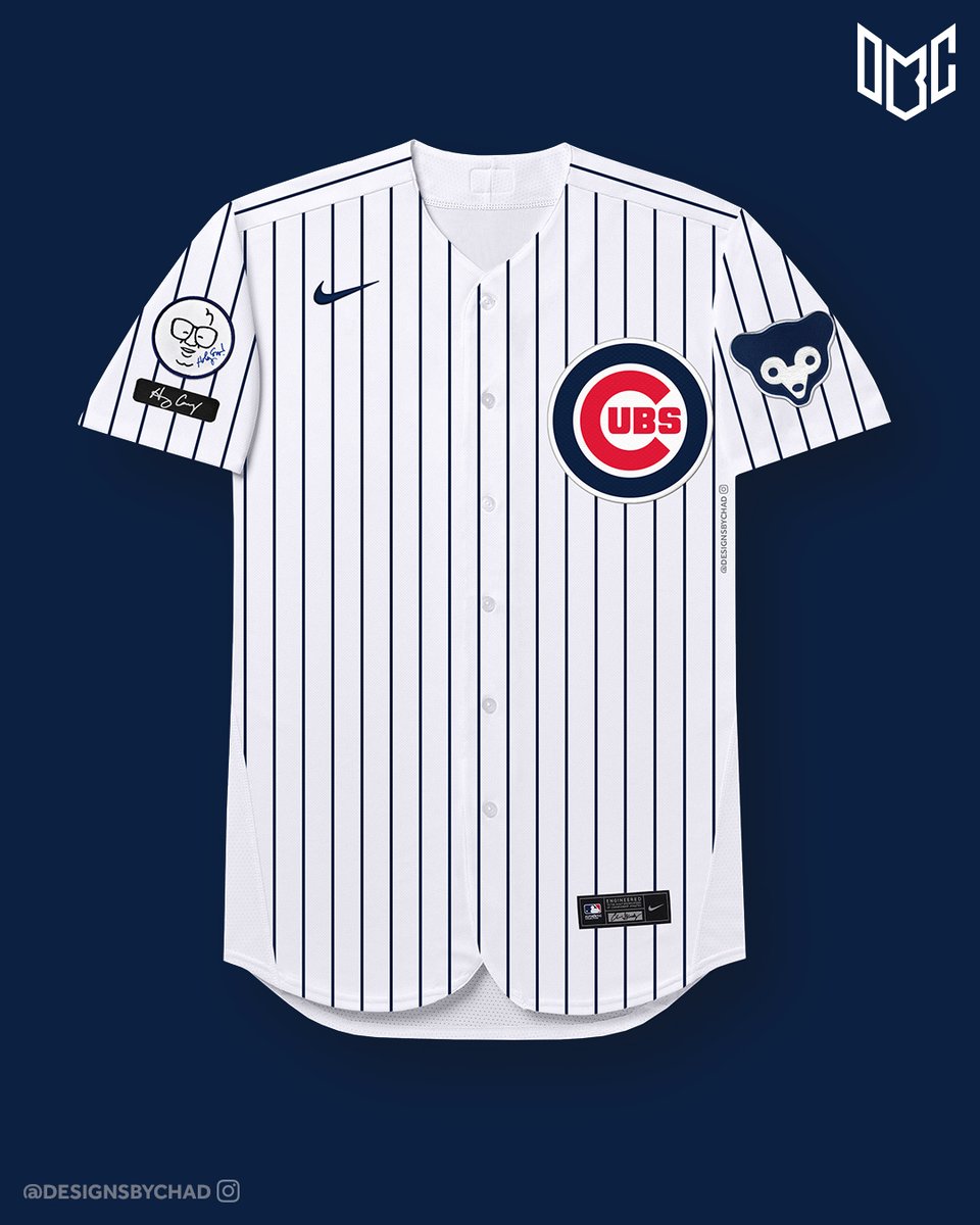 Cgersk's tweet photo. In honor of #OpeningDay #CubTogether

@ChicagoCubs jersey refresh.
What if the Cubs went back to their original color of Navy Blue? Instead of the Royal Blue we know today as "Cubbie Blue"

1. Navy Pinstripe [Home]
2. All Navy [Road Alt]
3. Marquee Red [Alt]
4. Powder Blue [Alt] https://t.co/mzZbXWNkiX