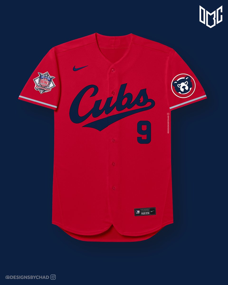 Cgersk's tweet photo. In honor of #OpeningDay #CubTogether

@ChicagoCubs jersey refresh.
What if the Cubs went back to their original color of Navy Blue? Instead of the Royal Blue we know today as "Cubbie Blue"

1. Navy Pinstripe [Home]
2. All Navy [Road Alt]
3. Marquee Red [Alt]
4. Powder Blue [Alt] https://t.co/mzZbXWNkiX