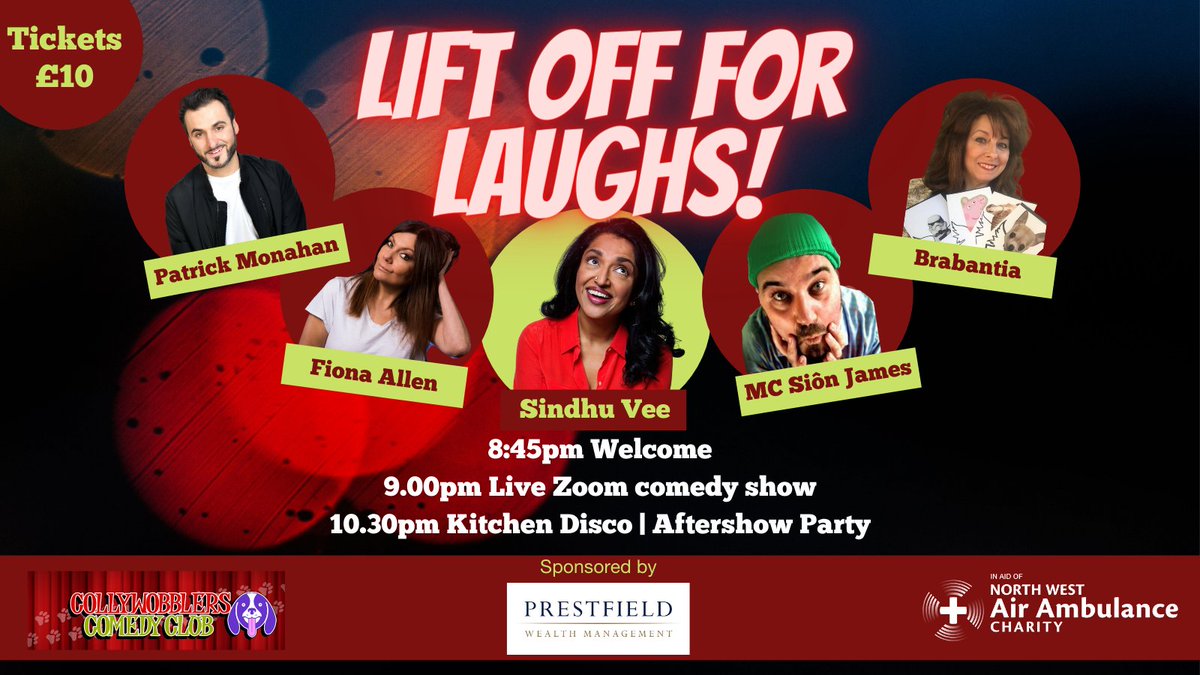 NWAirAmbulance's tweet image. There’s still time to secure your ticket for our live comedy show, Lift Off For Laughs, this Saturday!

Don’t miss out and book your ticket today  👉 ow.ly/t31b50EeCDe