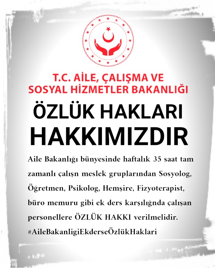 <a href="/RTErdogan/">Recep Tayyip Erdoğan</a> YILLARDIR bizleri Bir dünya duydu ama bakanlığımız  duymadı Türkiye'nin en mağdur çalışanları olan aile bakanlığındaki Ekdersli personellerin mağduriyetini görün lütfen. sesimizi duyun artık sadece özlük haklarımızı istiyoruz 
#AiledeKanayanYara