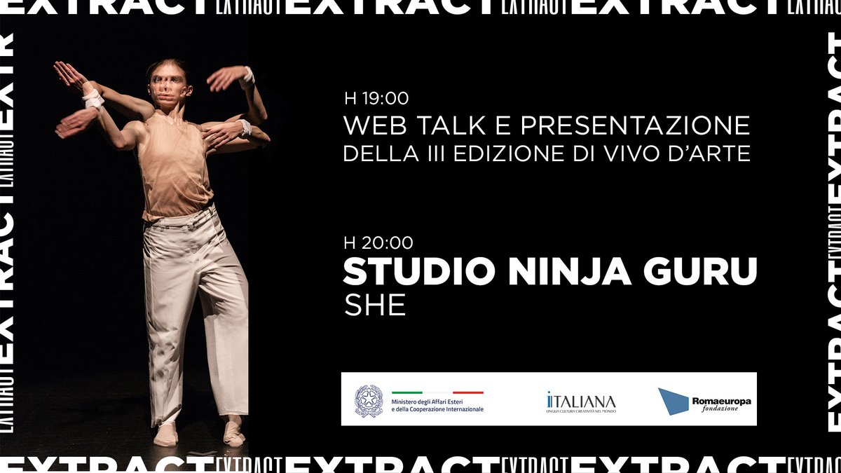 “Vivo D’arte” è giunta alla sua terza edizione. Il premio per le discipline del teatro, della musica e della danza contemporanee, riservato a giovani artisti di nazionalità 🇮🇹 residenti stabilmente all’estero <a href="/Romaeuropa/">Romaeuropa Festival</a> 

🎥 Guarda la diretta 👇 
facebook.com/ItalyMFA.it/vi…