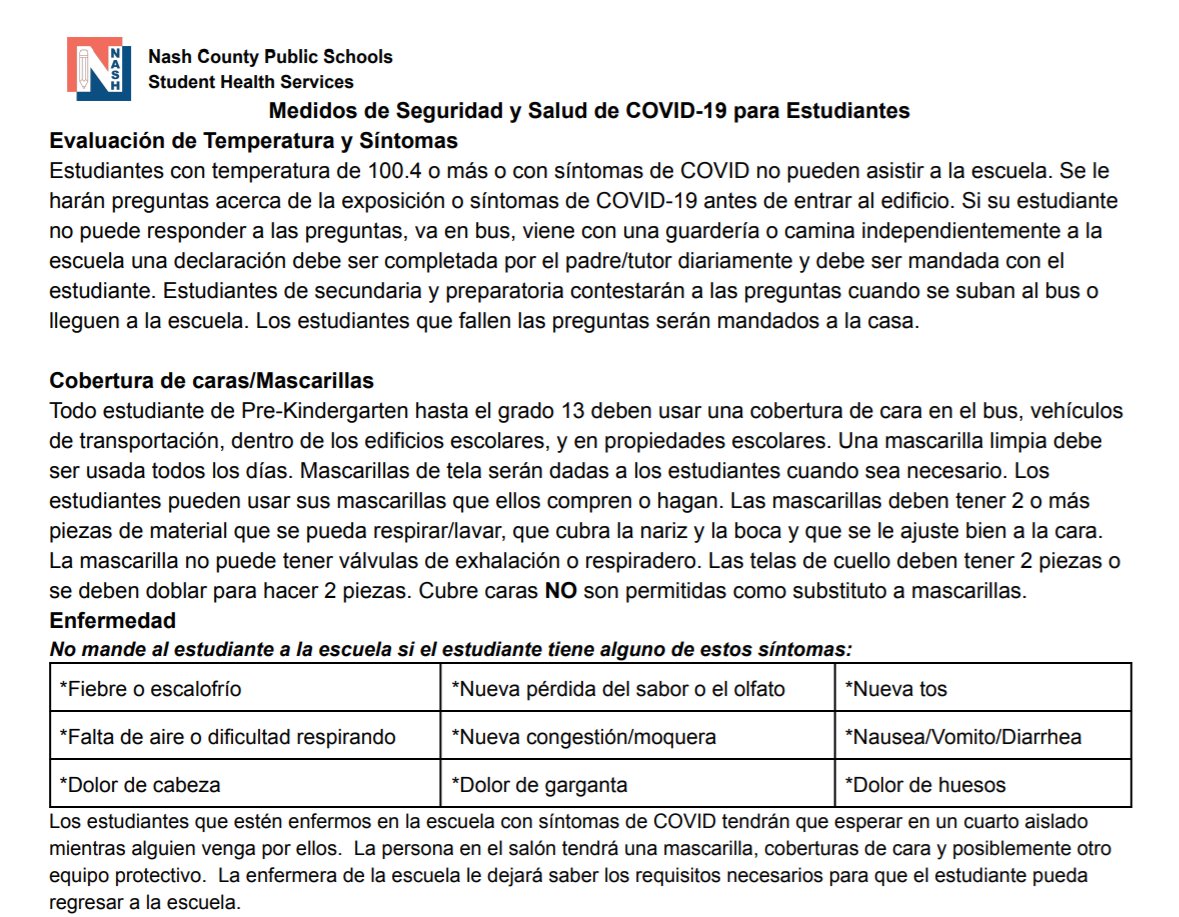 NRMEarlyCollege's tweet photo. COVID-19 Medidas de Salud y Seguridad para Estudiantes - Actualizado Efectivo 12 de Abril 2021 https://t.co/sh6lMSdQqi