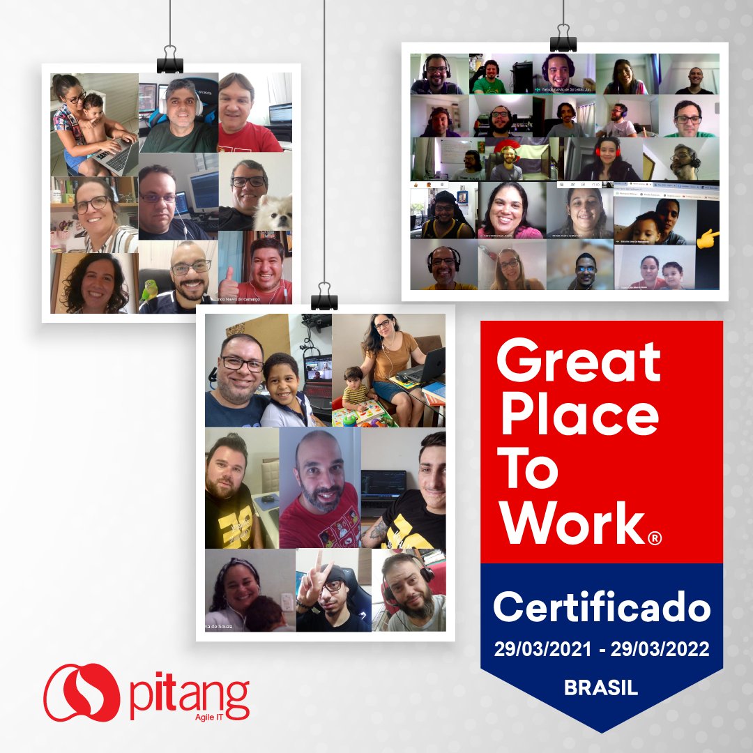 pitang's tweet photo. Somos só gratidão pelo reconhecimento que recebemos dos nossos colaboradores. Mais uma vez, somos certificados #greatplacetowork (#GPTW).
É maravilhoso confirmar que nossas práticas de gestão de pessoas estão sendo bem sucedidas!
#VempraPitang #PitangTransforma #SomosGPTW https://t.co/fZFxFvJZ5c