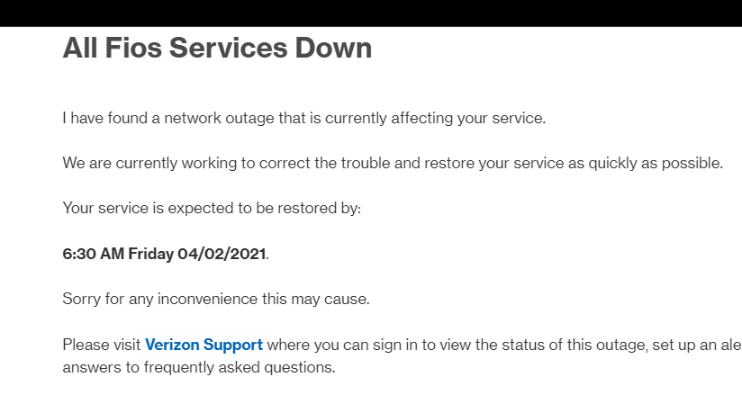 jamesstew's tweet photo. @VerizonSupport When I click through "All services are out", then I receive this. So on this...any further updates? https://t.co/EripRccQBR