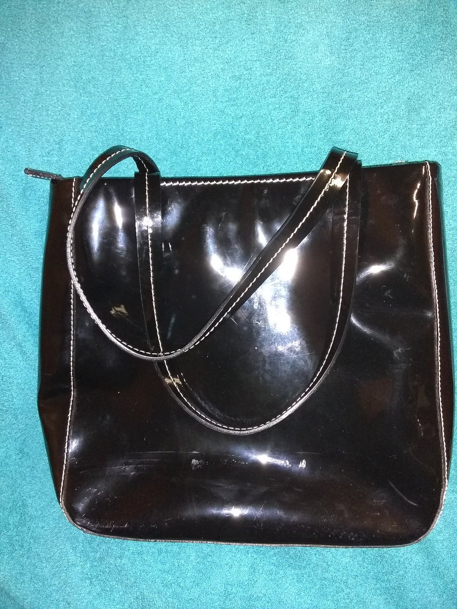 Fossil black patent leather shiny purse shoulder bag handbag bonanza.com/listings/89472…